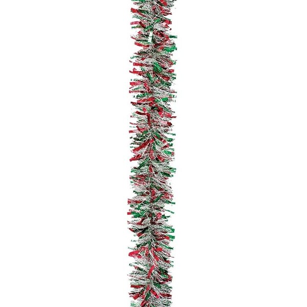 Holiday Trims Deluxe Deco Garland, 10 ft L, Green/Red/Snow 3583433 Zoro